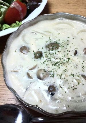 きのこと玉葱だけ´ω`クリームスープ♪-レシピのメイン写真