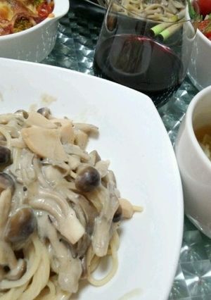 きのこの豆乳クリームパスタ～ジンジャー風-レシピのメイン写真
