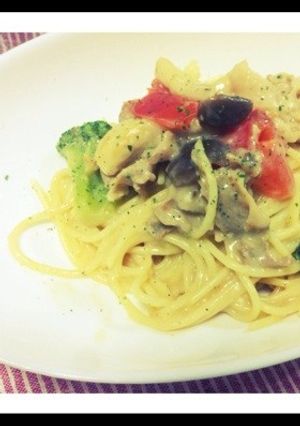 ♡豚肉と合うガーリッククリームパスタ♡-レシピのメイン写真