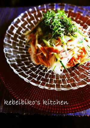 蒸し鶏と香味野菜で和韓折衷なビビン麺-レシピのメイン写真