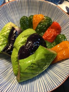 オイルフォンデュ風☆茄子&ピーマン素揚げ-レシピのメイン写真