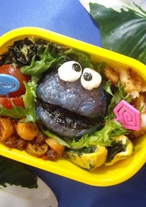 赤飯とカラーオブでクッキーモンスター-レシピのメイン写真