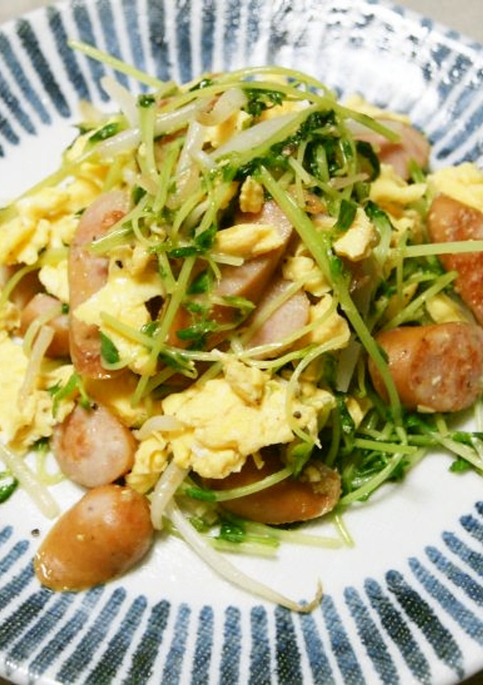 豆苗の卵炒め-レシピのメイン写真