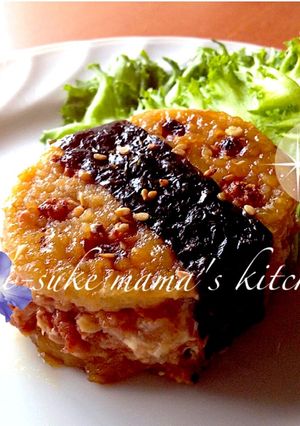 コンビーフで☆レンコンのはさみ焼き｡ஐஃ-レシピのメイン写真
