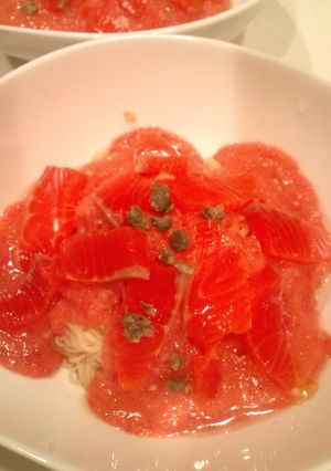 トマトとサーモンの冷製パスタ-レシピのメイン写真