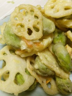 そら豆とレンコンのおつまみ天ぷら-レシピのメイン写真