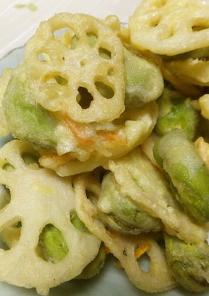 そら豆とレンコンのおつまみ天ぷら-レシピのメイン写真