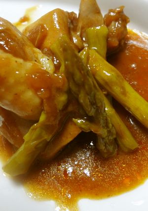 鶏とアスパラのデミグラスソース煮-レシピのメイン写真