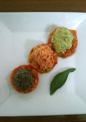 夏野菜のカポナータと３色のそうめん達-レシピのメイン写真