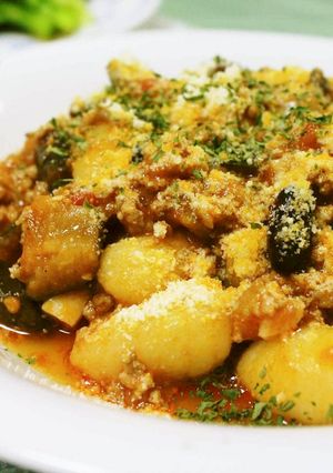 なすとズッキーニのポークビーンズニョッキ-レシピのメイン写真