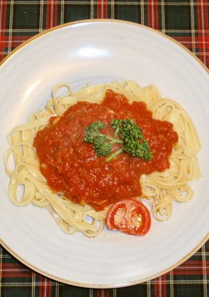 花びらたけのトマトソースパスタ-レシピのメイン写真