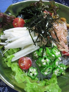 海藻麺のヘルシーネバネバサラダ-レシピのメイン写真