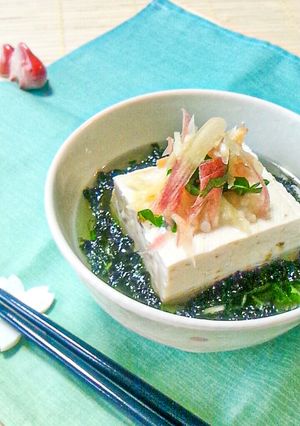 ヘルシー★たっぷり薬味と豆腐の塩麹茶漬け-レシピのメイン写真