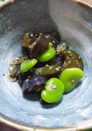 ナスとそらまめの胡麻和え-レシピのメイン写真