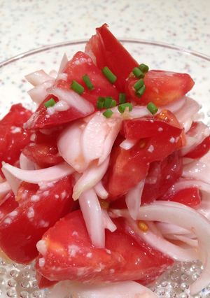 トマトと新玉ねぎの塩麹合え♪-レシピのメイン写真