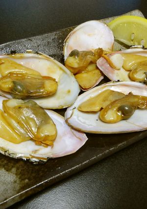 万十貝（万寿貝、白貝）のバター焼き♪-レシピのメイン写真