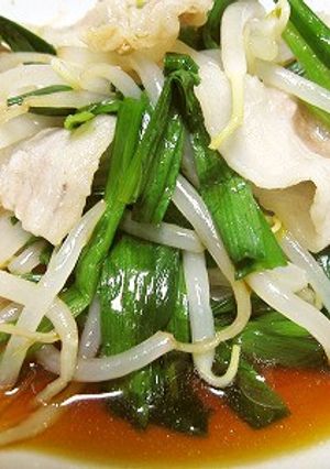 ニラ豚もやしチンしてポン酢-レシピのメイン写真