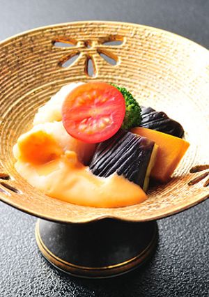 夏野菜と鱧の揚げ浸し　蕃茄仕立て-レシピのメイン写真