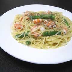 รูปของ ☆エビとアスパラのチーズクリームパスタ☆
