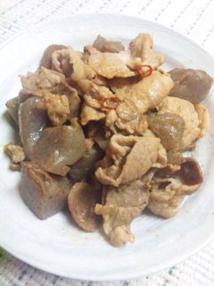 こんにゃくと豚肉のピリ辛いため-レシピのメイン写真