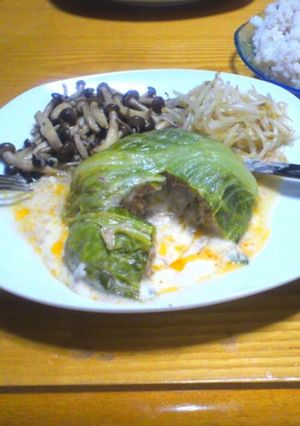 塩麹キャベツドームチーズハンバーグランチ-レシピのメイン写真