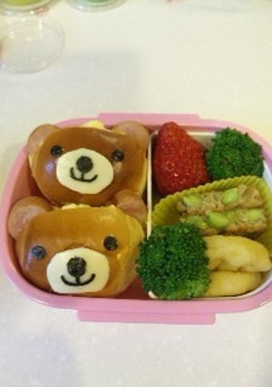 幼稚園お弁当 ロールパンサンド *くま*-レシピのメイン写真