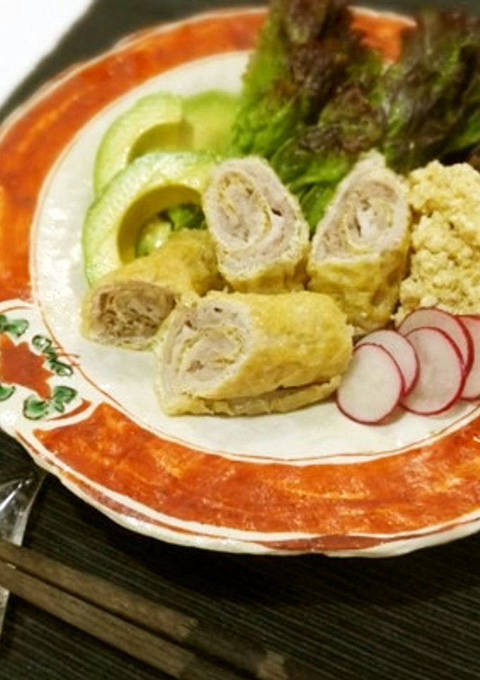 油揚げポークのぐるぐる巻き・豆腐ソース風-レシピのメイン写真