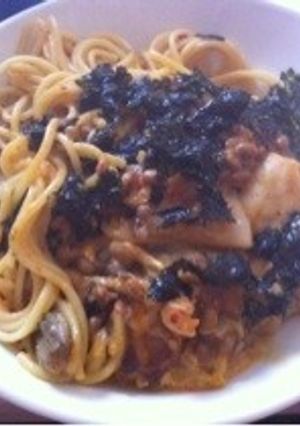 豚とキムチと納豆のクリームパスタ-レシピのメイン写真