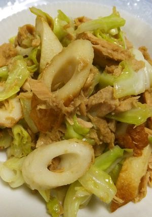 キャベツとツナとちくわのパパッと炒め-レシピのメイン写真