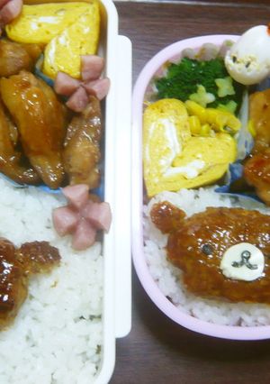 ハンバーグでクマさん・キャラ弁♪-レシピのメイン写真