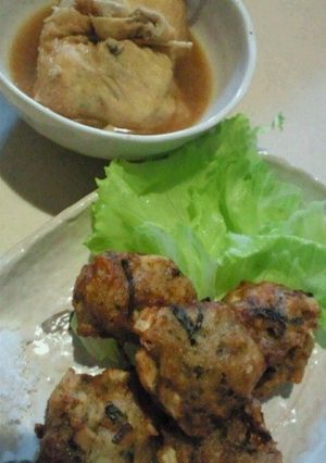 2品同時☆巾着煮&ふわふわ長芋揚げ-レシピのメイン写真