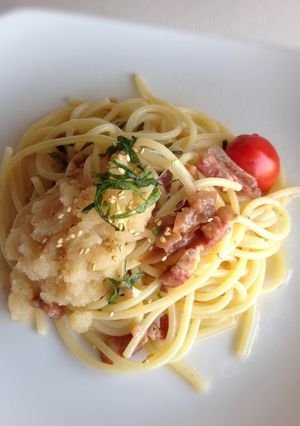梅とおろしソースの冷製パスタ-レシピのメイン写真