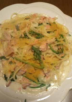 ほうれん草とベーコンのからすみパスタ-レシピのメイン写真