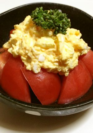 たまごマヨ♡かけてもらった♡トマトさん-レシピのメイン写真