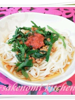 納豆と梅干でさっぱり冷やうどん-レシピのメイン写真