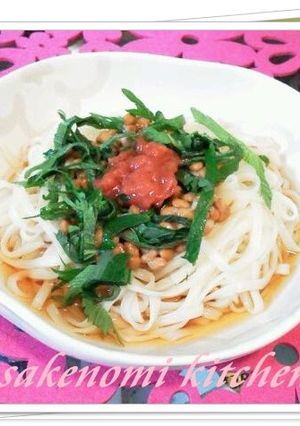 納豆と梅干でさっぱり冷やうどん-レシピのメイン写真