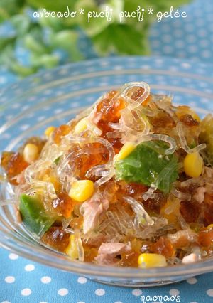 *アボカドと海藻麺のプチプチジュレ和え*-レシピのメイン写真