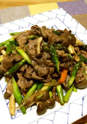 アスパラと牛肉のオイスターソース炒め-レシピのメイン写真