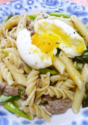 アスパラガスと牛肉のパスタ-レシピのメイン写真