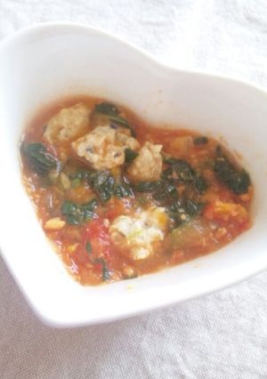 『離乳食後期～☆鶏団子のﾄﾏﾄ煮』-レシピのメイン写真