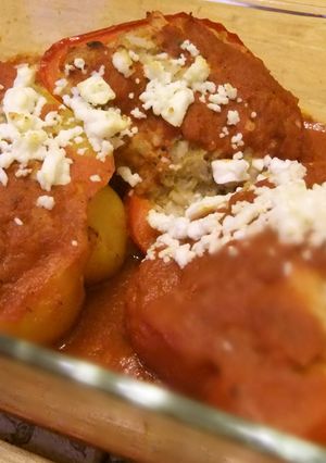 パプリカの肉詰めオーブン焼き-レシピのメイン写真