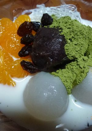 ﾏﾛﾆｰ抹茶餡牛乳-レシピのメイン写真