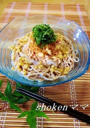 のせるだけ～なめ茸＆ツナのおろし蕎麦♪-レシピのメイン写真