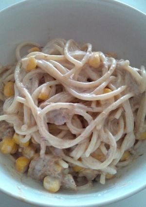 まぐろフレーク＆コーンマヨパスタ-レシピのメイン写真