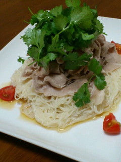 ★パクチーの冷しゃぶそうめん★-レシピのメイン写真