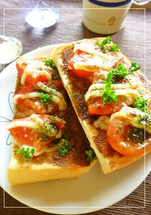 とんかつソース×トマト・パセリのトースト-レシピのメイン写真