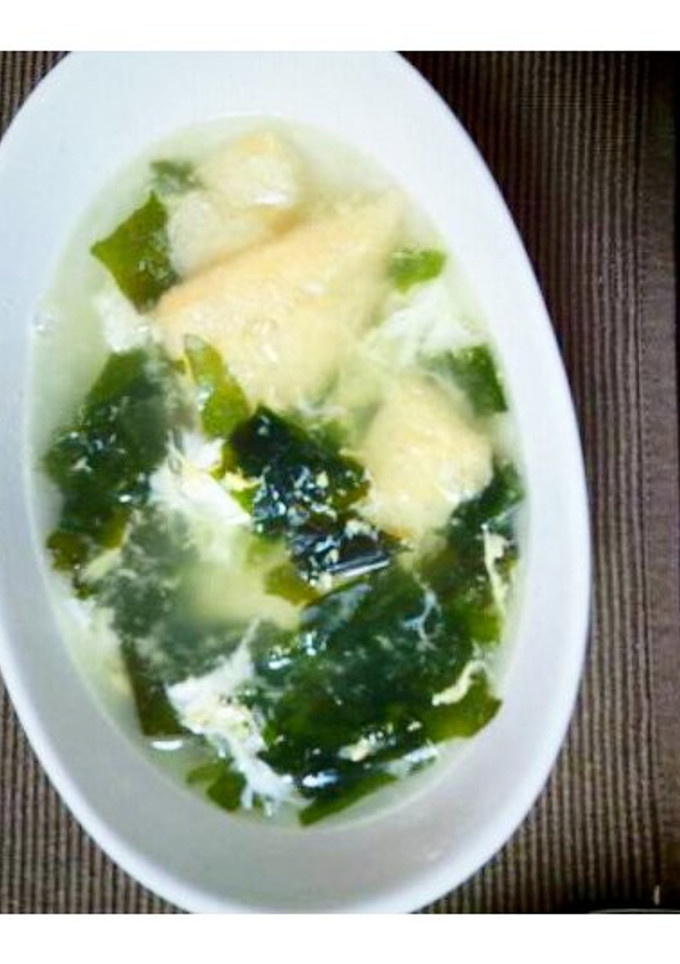 わかめと卵と油揚げのスープ♫-レシピのメイン写真