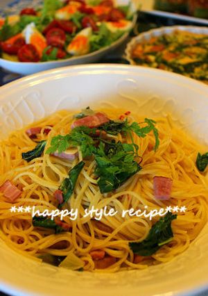 ☆生バジルとベーコンのペペロンチーノ☆-レシピのメイン写真