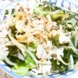 茹で豚モヤシわかめキャベツからし七味和え
