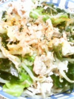 茹で豚モヤシわかめキャベツからし七味和え-レシピのメイン写真
